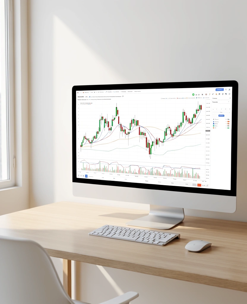 Ambiente de trabalho focado em análise financeira